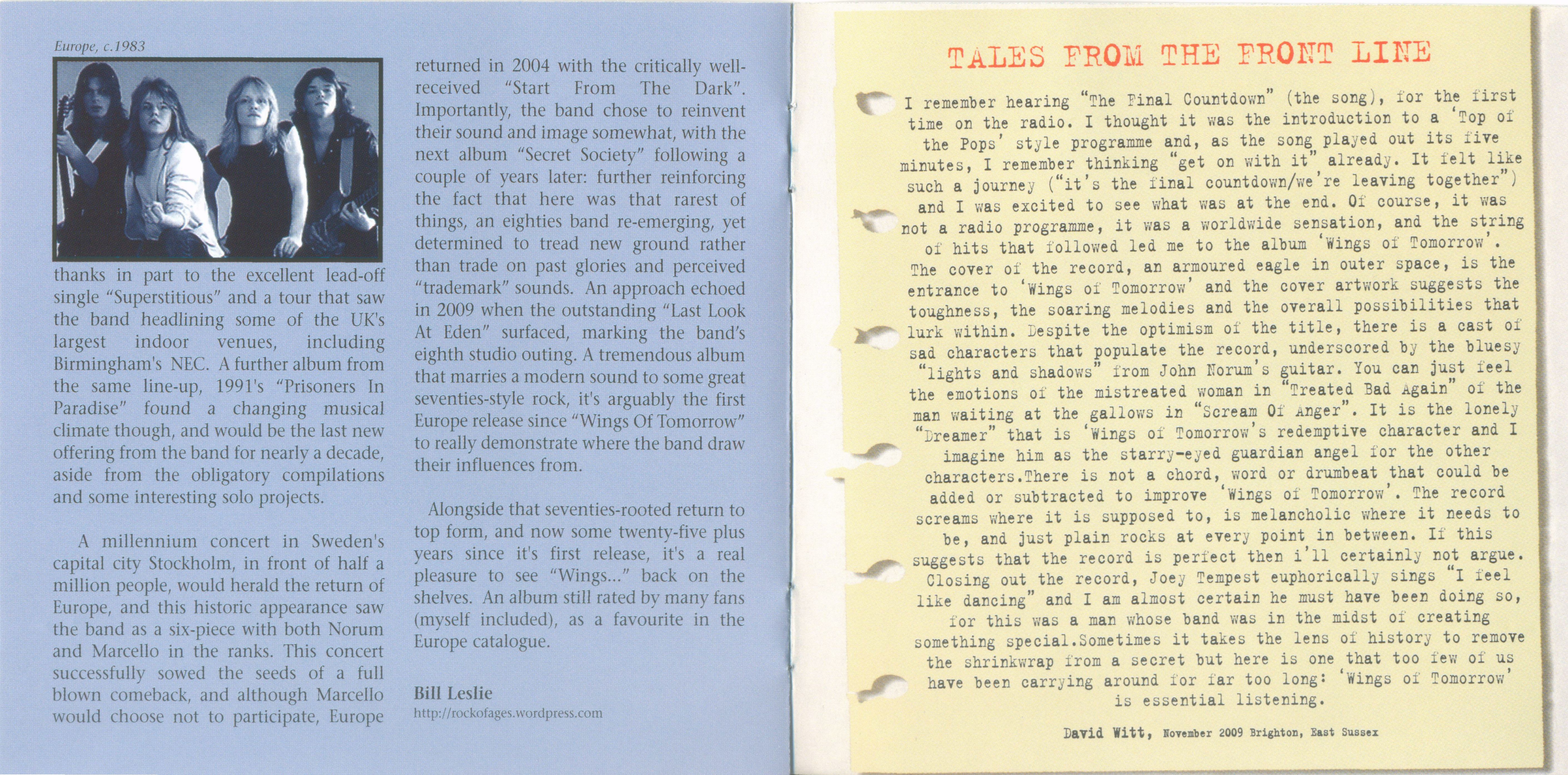 Europe  Wings Of Tomorrow : Booklet 4